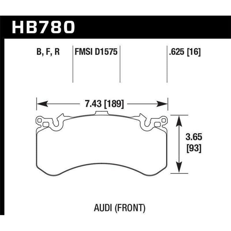 Hawk 2016 Audi A8 Front High Performance Brake Pads - SMINKpower Performance Parts HAWKHB780B.625 Hawk Performance