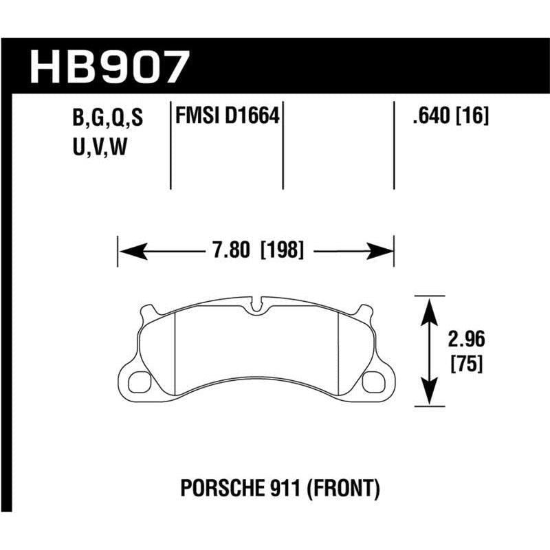 Hawk 2016 Porsche 911 Carrera S HPS 5.0 Front Brake Pads - SMINKpower Performance Parts HAWKHB907B.640 Hawk Performance