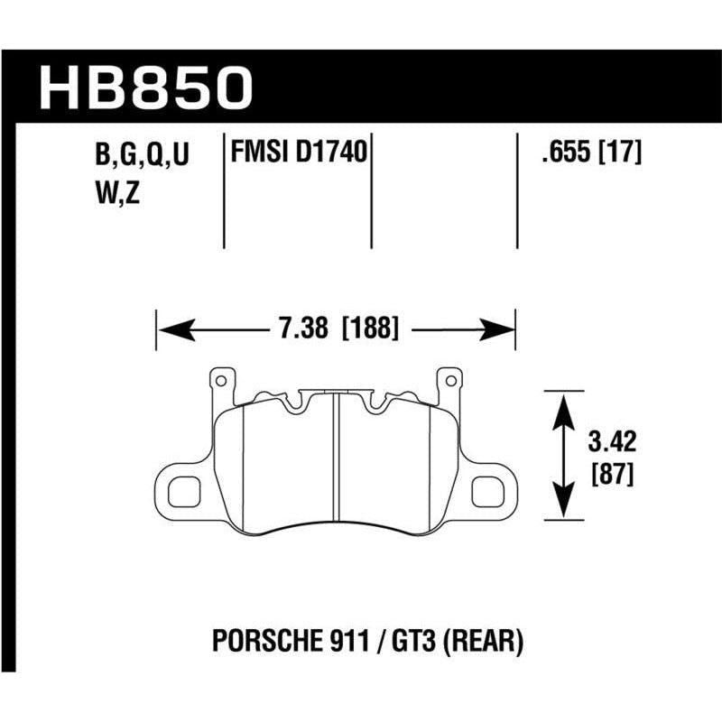 Hawk 2019 Porsche 911 Turbo HPS 5.0 Brake Pads - SMINKpower Performance Parts HAWKHB850B.655 Hawk Performance