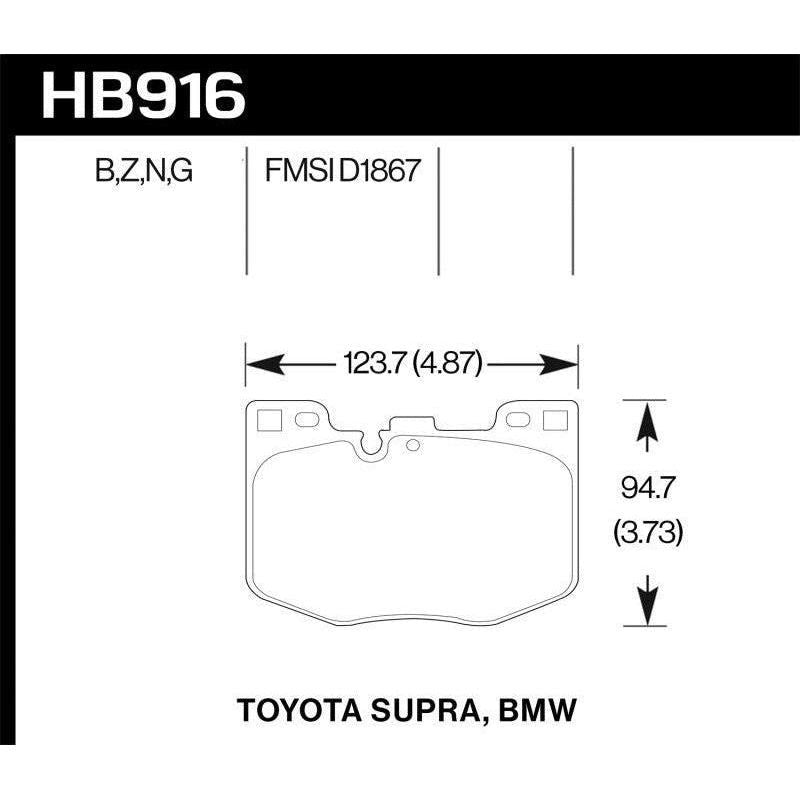 Hawk 2020 Toyota Supra / 19-20 BMW Z4 HP+ Street Front Brake Pads - SMINKpower Performance Parts HAWKHB916N.740 Hawk Performance