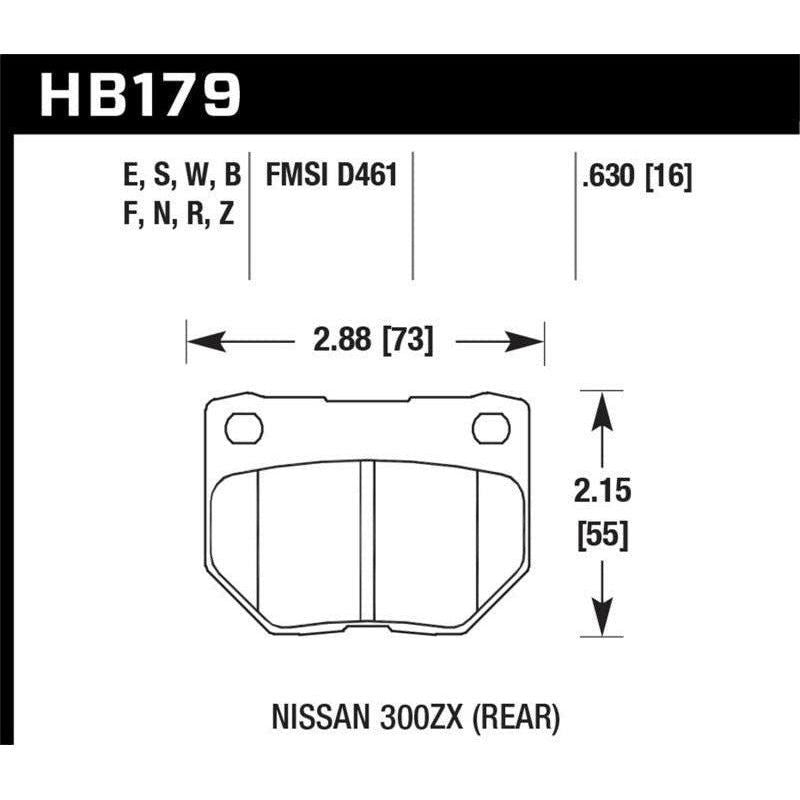Hawk 2/1989-1996 Nissan 300ZX Base (Excl. Turbo) HPS 5.0 Rear Brake Pads - SMINKpower Performance Parts HAWKHB179B.630 Hawk Performance