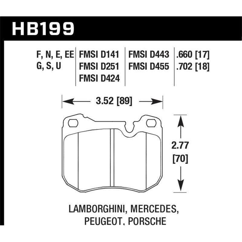 Hawk 77-84 &86-88 Porsche 924 / 78-81 928 / 83-89 944 Blue 9012 Front Race Brake Pads - SMINKpower Performance Parts HAWKHB199E.702 Hawk Performance