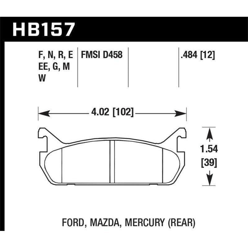 Hawk 89-93 Miata HPS Street Rear Brake Pads (D458) - SMINKpower Performance Parts HAWKHB157F.484 Hawk Performance