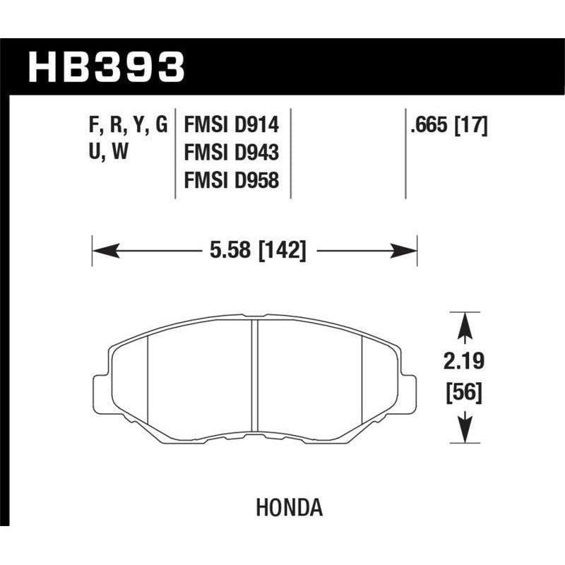 Hawk 89/03-17 Honda Accord HPS 5.0 Front Brake Pads - SMINKpower Performance Parts HAWKHB393B.665 Hawk Performance