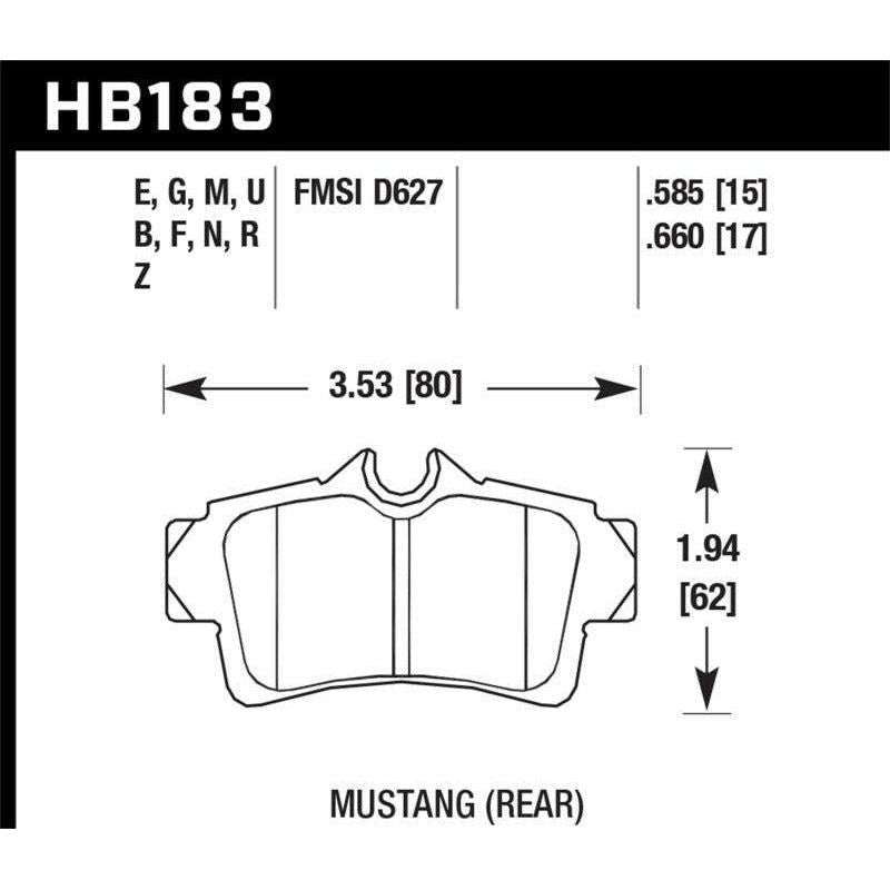 Hawk 94-04 Ford Mustang HPS Street Rear Brake Pads - SMINKpower Performance Parts HAWKHB183F.585 Hawk Performance