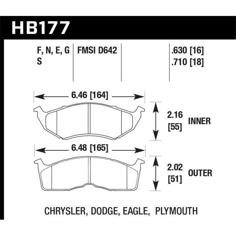 Hawk 95-97 Dodge Neon HP+ Front Street Brake Pads - SMINKpower Performance Parts HAWKHB177N.630 Hawk Performance