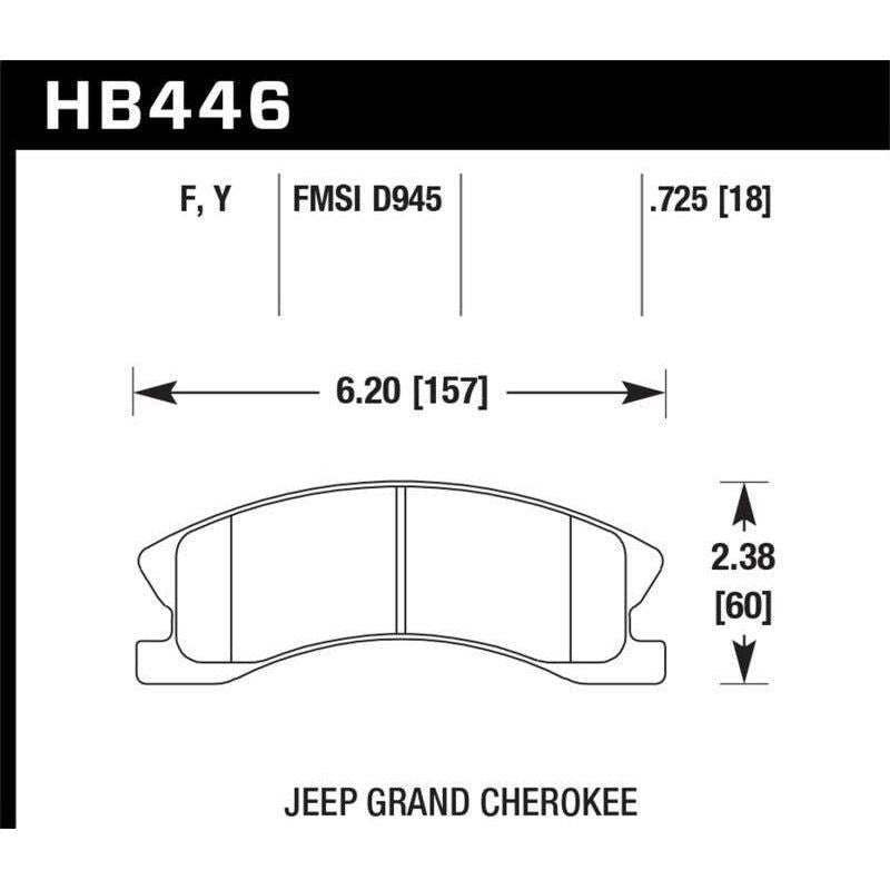 Hawk 99-04 Jeep Grand Cherokee w/ Akebono Front Calipers ONLY LTS Street Front Brake Pads - SMINKpower Performance Parts HAWKHB446Y.725 Hawk Performance
