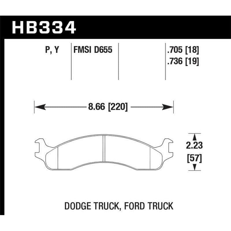 Hawk 99 Ford E-250 Super Duty Front Brake Pads - SMINKpower Performance Parts HAWKHB334P.736 Hawk Performance