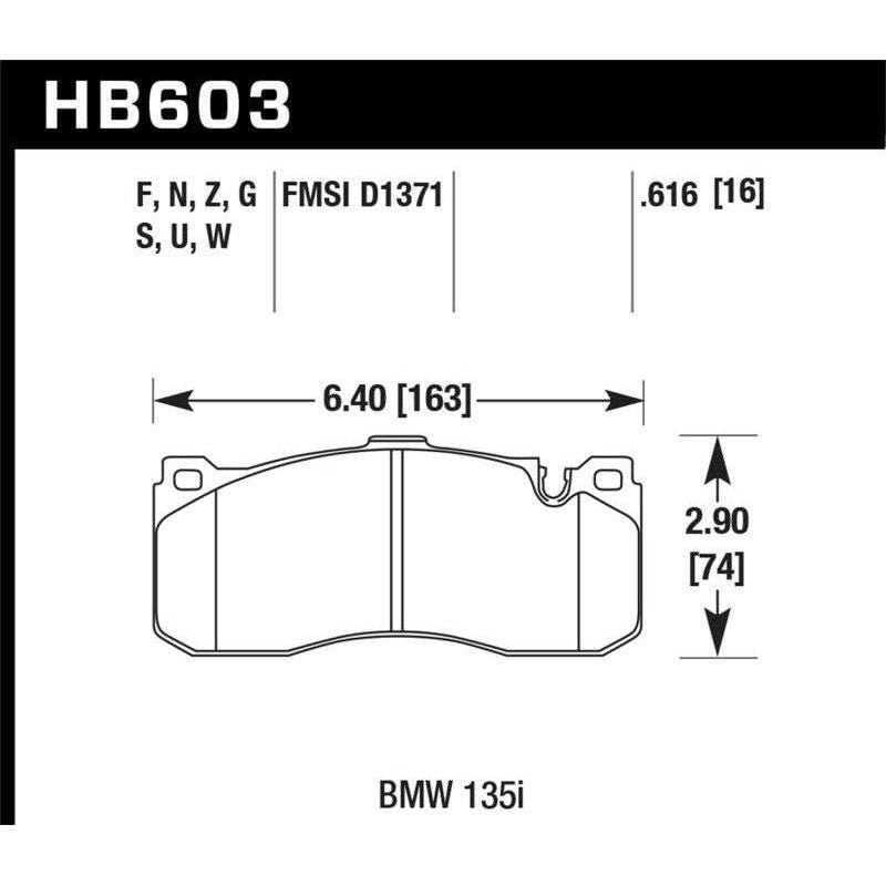 Hawk BMW 135i HPS Street Front Brake Pads - SMINKpower Performance Parts HAWKHB603F.616 Hawk Performance