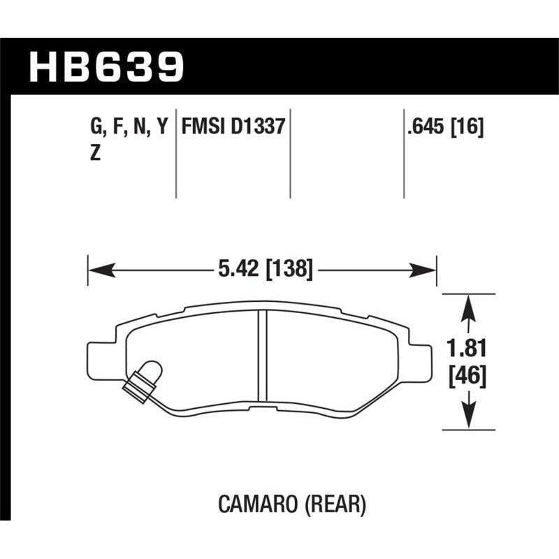 Hawk Camaro V6 HPS Street Rear Brake Pads - SMINKpower Performance Parts HAWKHB639F.645 Hawk Performance