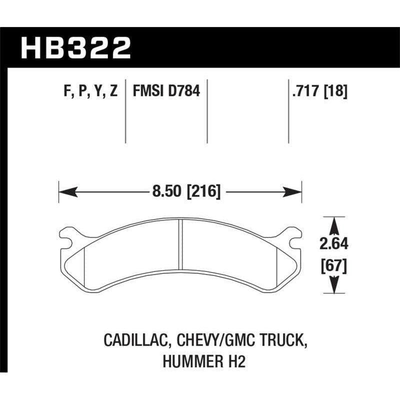 Hawk Chevy / GMC Truck / Hummer LTS Street Front Brake Pads - SMINKpower Performance Parts HAWKHB322Y.717 Hawk Performance