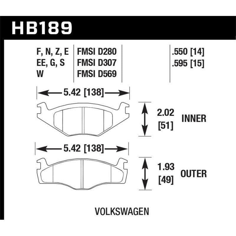 Hawk HP+ Street Brake Pads - SMINKpower Performance Parts HAWKHB189N.595 Hawk Performance