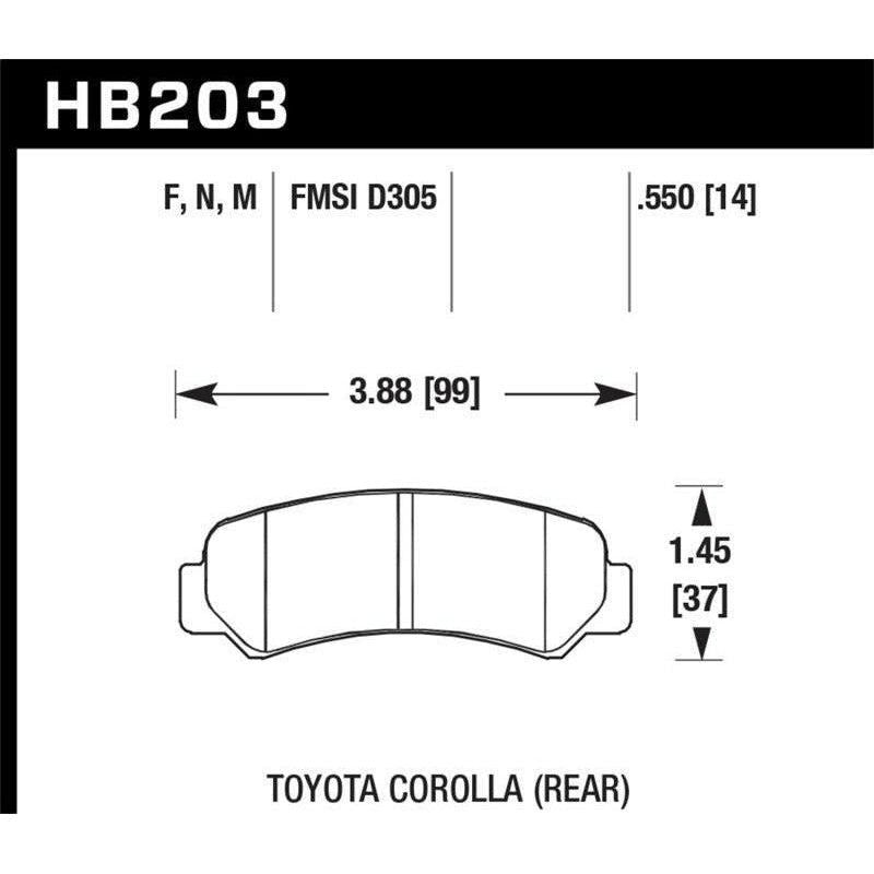 Hawk HPS Pads Unknown Application - SMINKpower Performance Parts HAWKHB203F.550 Hawk Performance