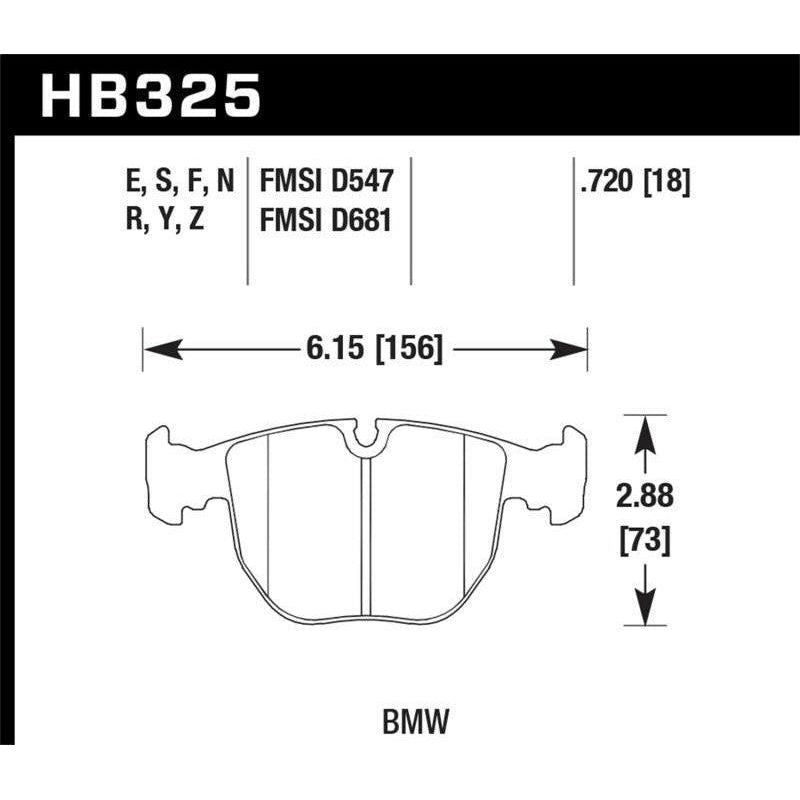 Hawk HPS Street Brake Pads - SMINKpower Performance Parts HAWKHB325F.720 Hawk Performance