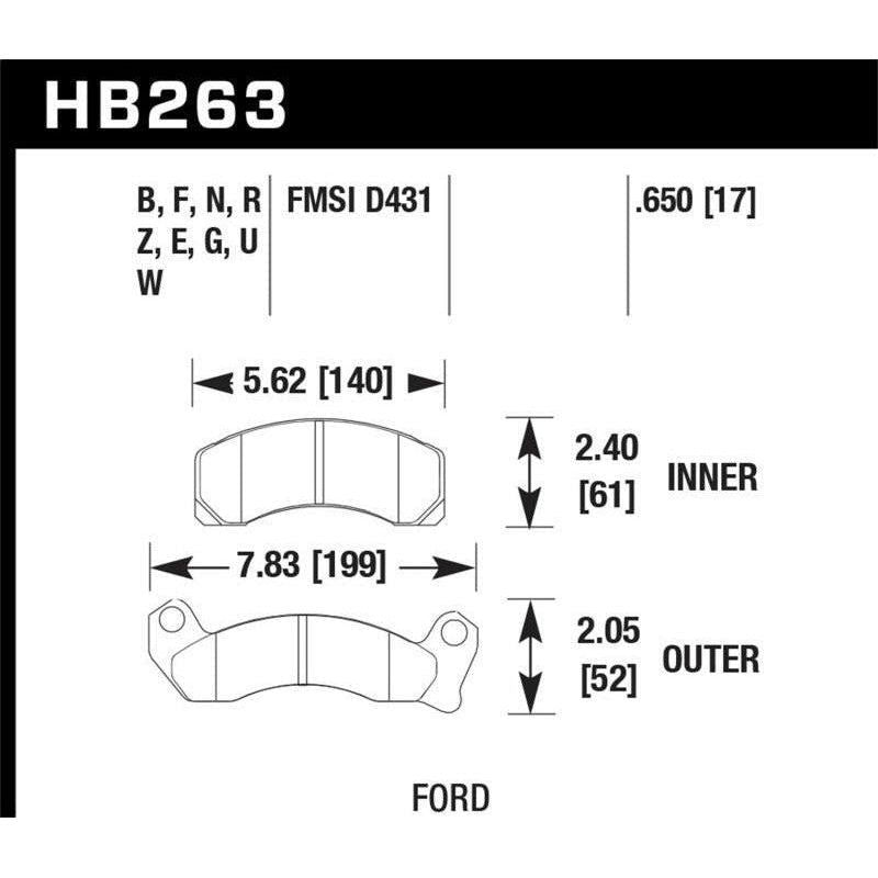Hawk HPS Street Brake Pads - SMINKpower Performance Parts HAWKHB263F.650 Hawk Performance
