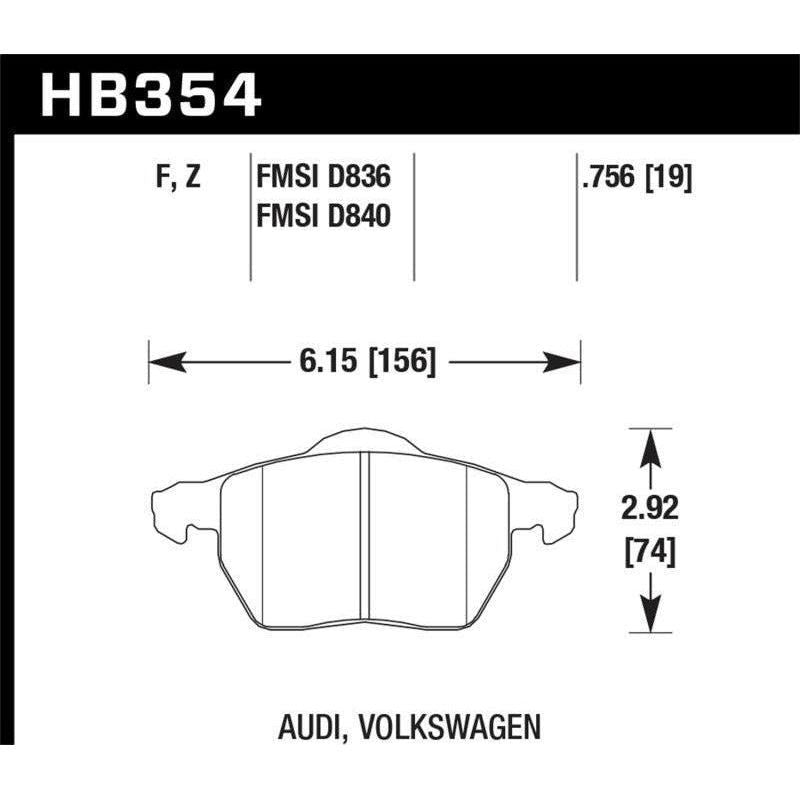 Hawk HPS Street Brake Pads - SMINKpower Performance Parts HAWKHB354F.756A Hawk Performance