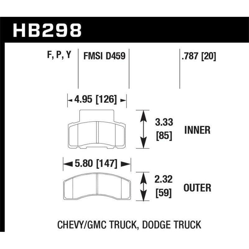 Hawk LTS Street Brake Pads - SMINKpower Performance Parts HAWKHB298Y.787 Hawk Performance