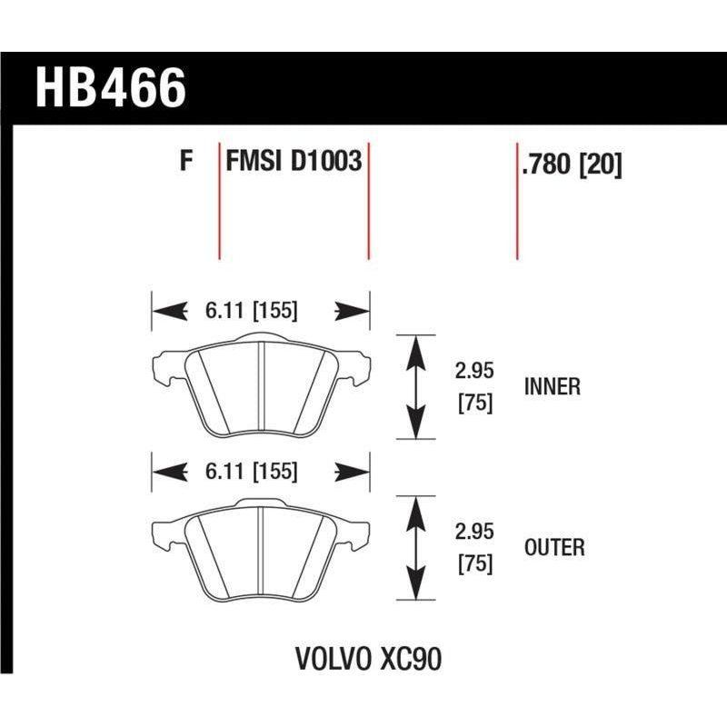Hawk LTS Street Brake Pads - SMINKpower Performance Parts HAWKHB477Y.610 Hawk Performance