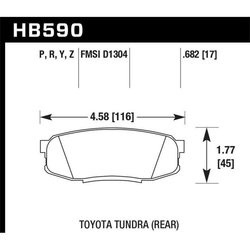 Hawk Performance 08-14 Toyota Land Cruiser Ceramic Street Rear Brake Pads - SMINKpower Performance Parts HAWKHB590Z.682 Hawk Performance