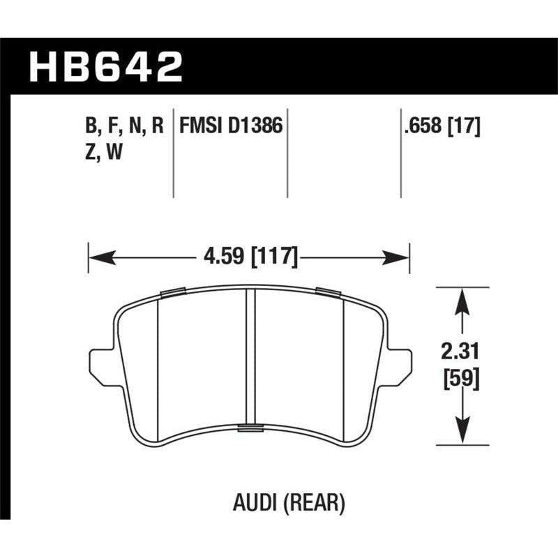 Hawk Performance 09-10 Audi A4/Quattro / 08-11 A5 Quattro / 09-11 Q5 Rear Ceramic Street Brake Pads - SMINKpower Performance Parts HAWKHB642Z.658 Hawk Performance