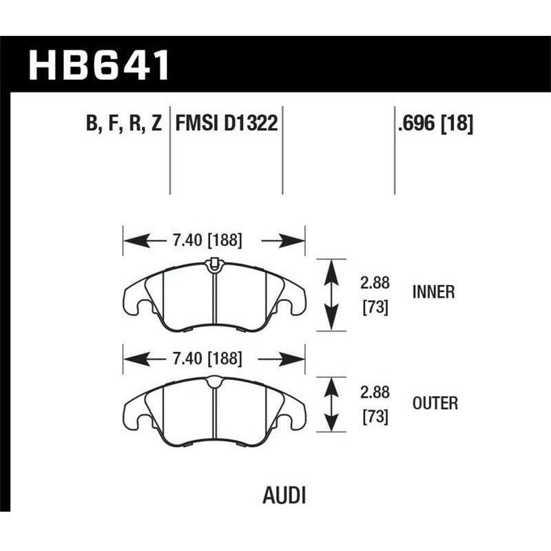 Hawk Performance 09-11 Audi A4/Quattro / 08-11 Quattro / 09-11 Q5 Front Ceramic Street Brake Pads - SMINKpower Performance Parts HAWKHB641Z.696 Hawk Performance
