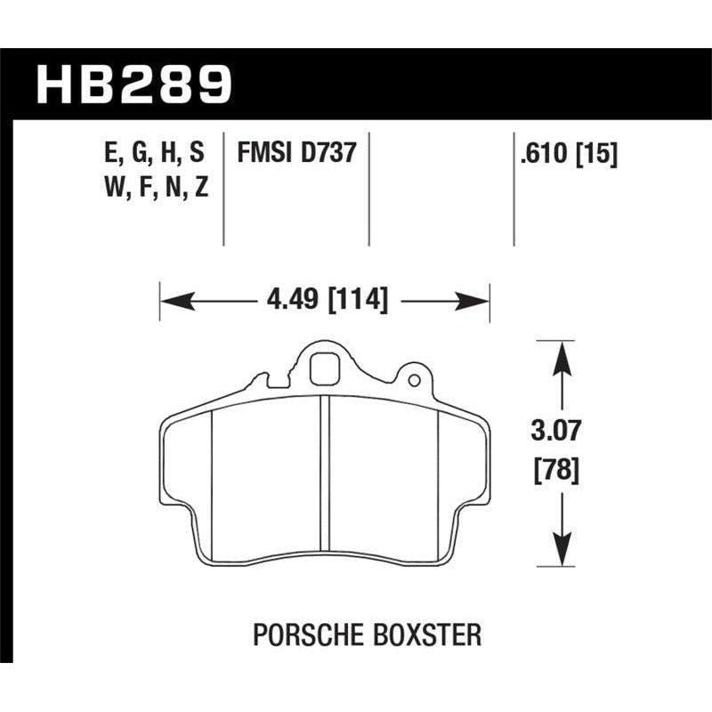 Hawk Porsche HPS Street Front Brake Pads - SMINKpower Performance Parts HAWKHB289F.610 Hawk Performance