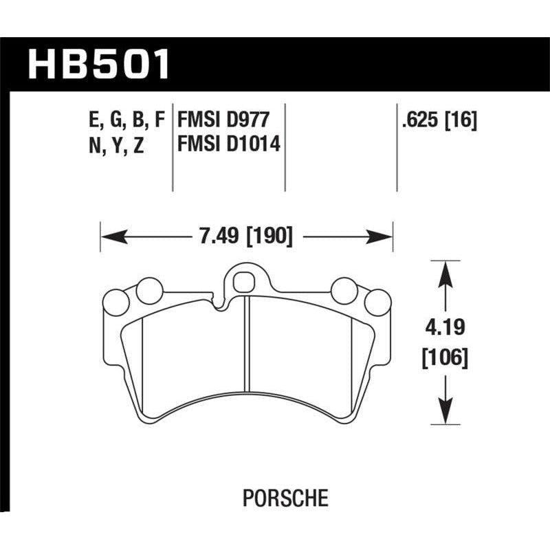 Hawk Porsche HPS Street Front Brake Pads - SMINKpower Performance Parts HAWKHB501F.625 Hawk Performance
