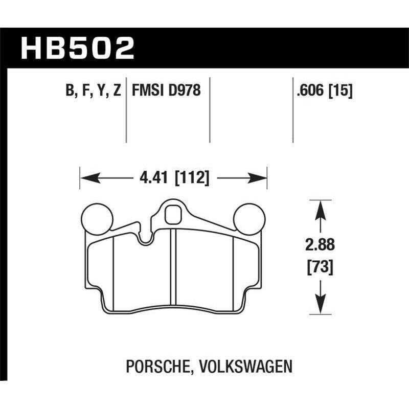Hawk Porsche / Volkswagen HPS Street Rear Brake Pads - SMINKpower Performance Parts HAWKHB502F.606 Hawk Performance