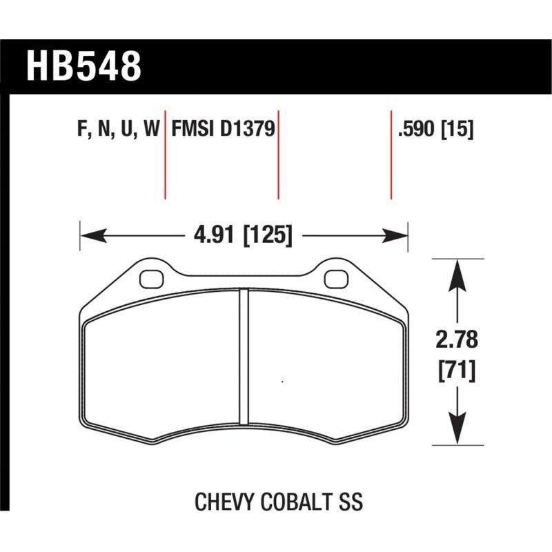 Hawk Renault Clio / Cobalt SS HP+ Street Front Brake Pads - SMINKpower Performance Parts HAWKHB548N.510 Hawk Performance