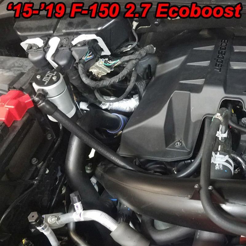 JLT 11-19 Ford F-150 2.7L/3.5L/5.0L Passenger Side Oil Separator 3.0 - Clear Anodized - SMINKpower Performance Parts JLT3016P-C JLT