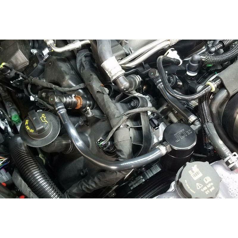 JLT 18-19 Ford Mustang GT Passenger Side Oil Separator 3.0 - Black Anodized - SMINKpower Performance Parts JLT3024P-B JLT