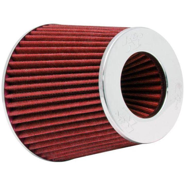 K&N Universal Air Filter Chrome Round Tapered Red - 4in Flange ID x 1.125in Flange Length x 5.5in H - SMINKpower Performance Parts KNNRG-1001RD K&N Engineering