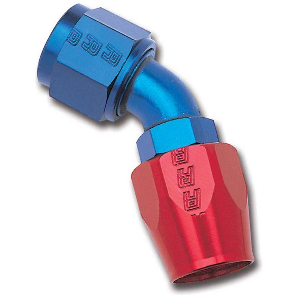 Russell Performance -6 AN Red/Blue 45 Degree Full Flow Hose End - SMINKpower Performance Parts RUS610090 Russell