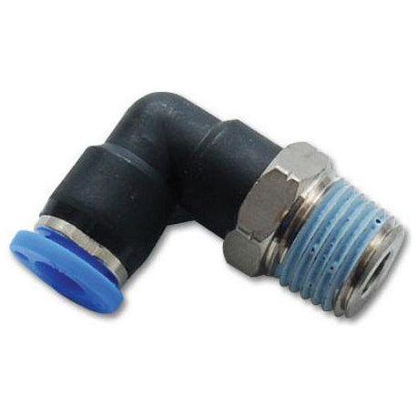 Vibrant Male Elbow Pneumatic Vacuum Fitting (1/8in NPT Thread) - for use with 1/4in (6mm) OD tubing - SMINKpower Performance Parts VIB2667 Vibrant