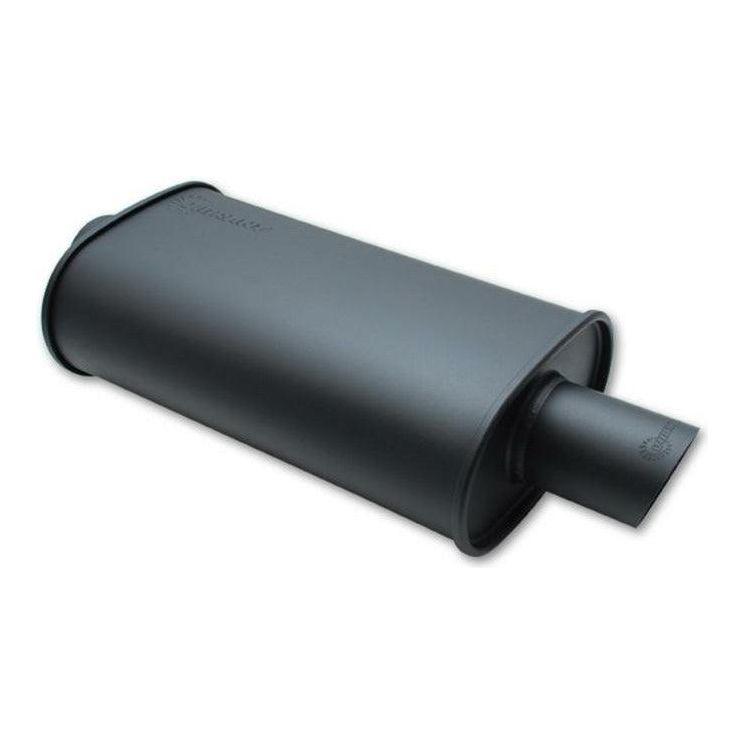Vibrant StreetPower FLAT BLACK Oval Muffler with Single 3in Outlet - 2.5in inlet I.D. - SMINKpower Performance Parts VIB1146 Vibrant