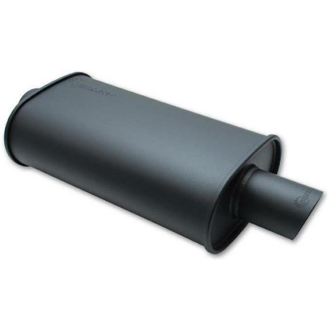 Vibrant StreetPower FLAT BLACK Oval Muffler with Single 3in Outlet - 2.5in inlet I.D. - SMINKpower Performance Parts VIB1146 Vibrant