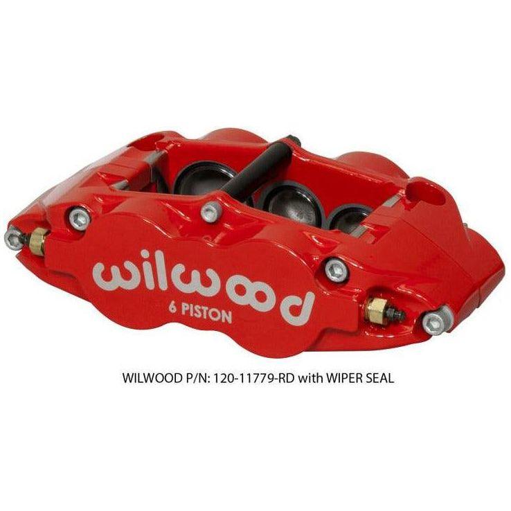 Wilwood Caliper-Narrow Superlite 6R-LH - Red 1.62/1.12/1.12in Pistons 1.25in Disc - SMINKpower Performance Parts WIL120-11779-RD Wilwood