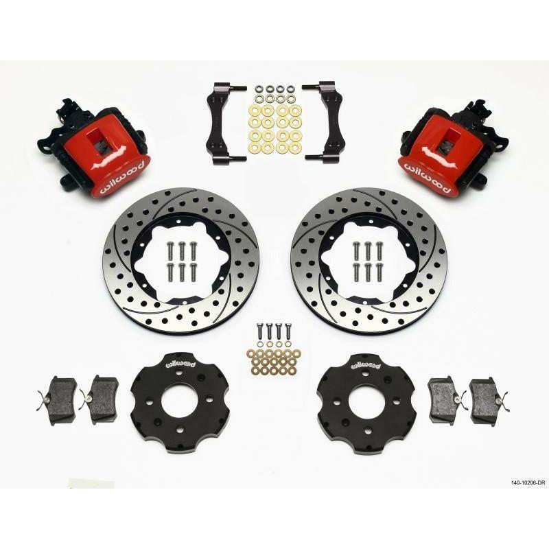 Wilwood Combination Parking Brake Rear Kit 11.00in Drilled Red Civic / Integra Disc 2.39 Hub Offset - SMINKpower Performance Parts WIL140-10206-DR Wilwood