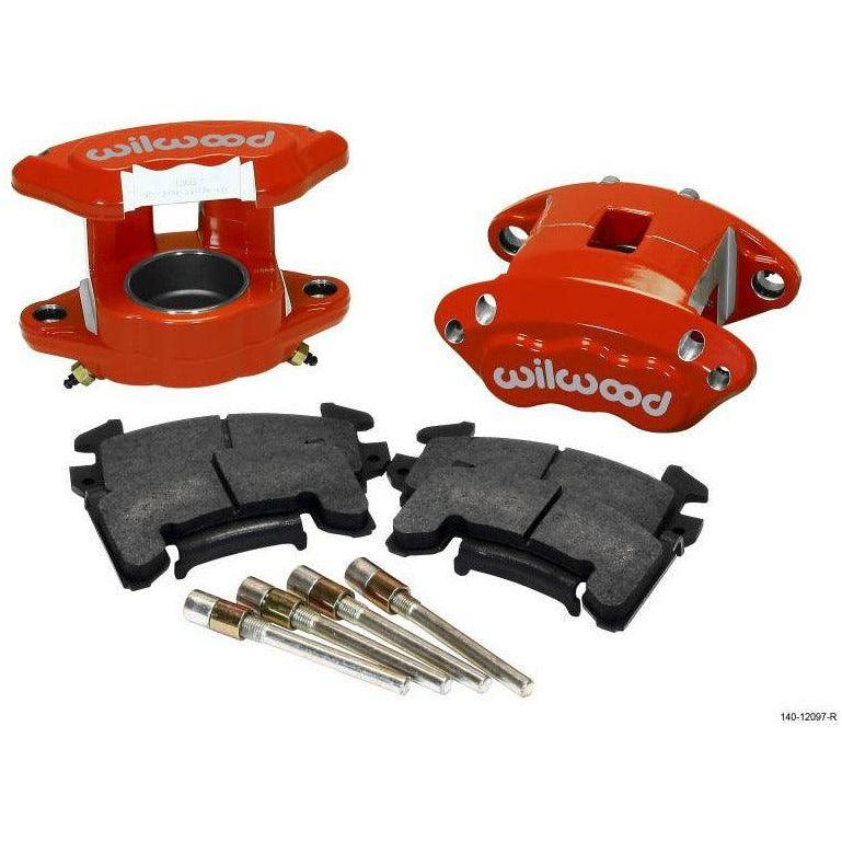Wilwood D154 Front Caliper Kit - Red 2.50in Piston 1.04in Rotor - SMINKpower Performance Parts WIL140-12097-R Wilwood