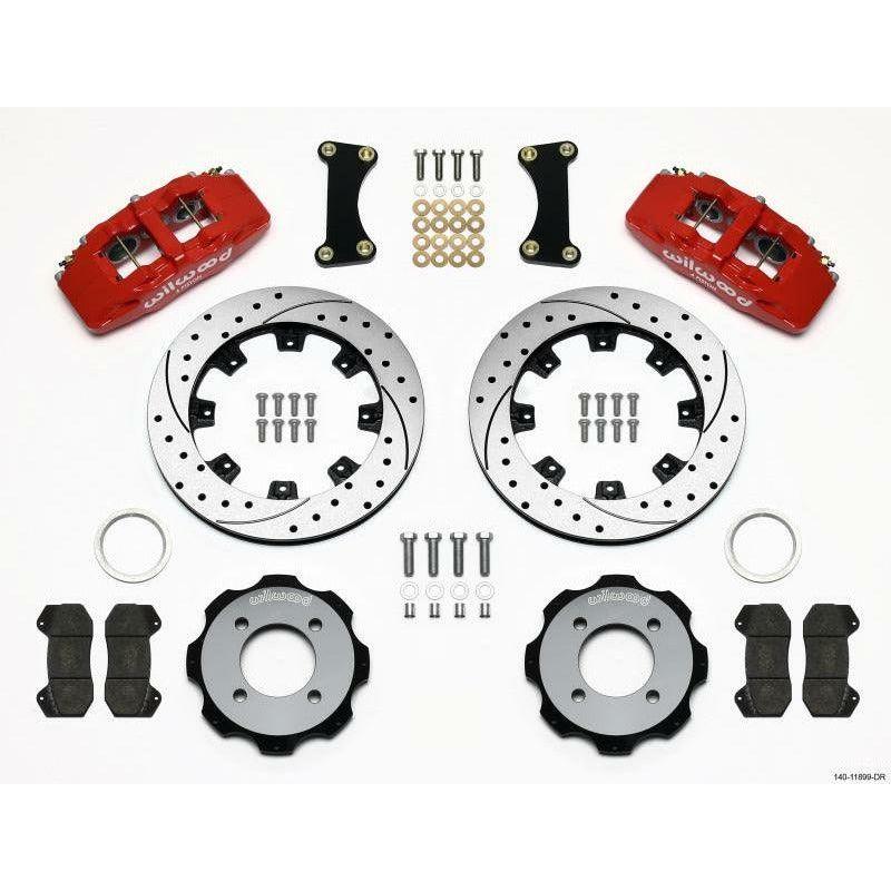 Wilwood Dynapro 6 Front Hat Kit 12.19in Drilled Red 2011 Fiesta - SMINKpower Performance Parts WIL140-11899-DR Wilwood