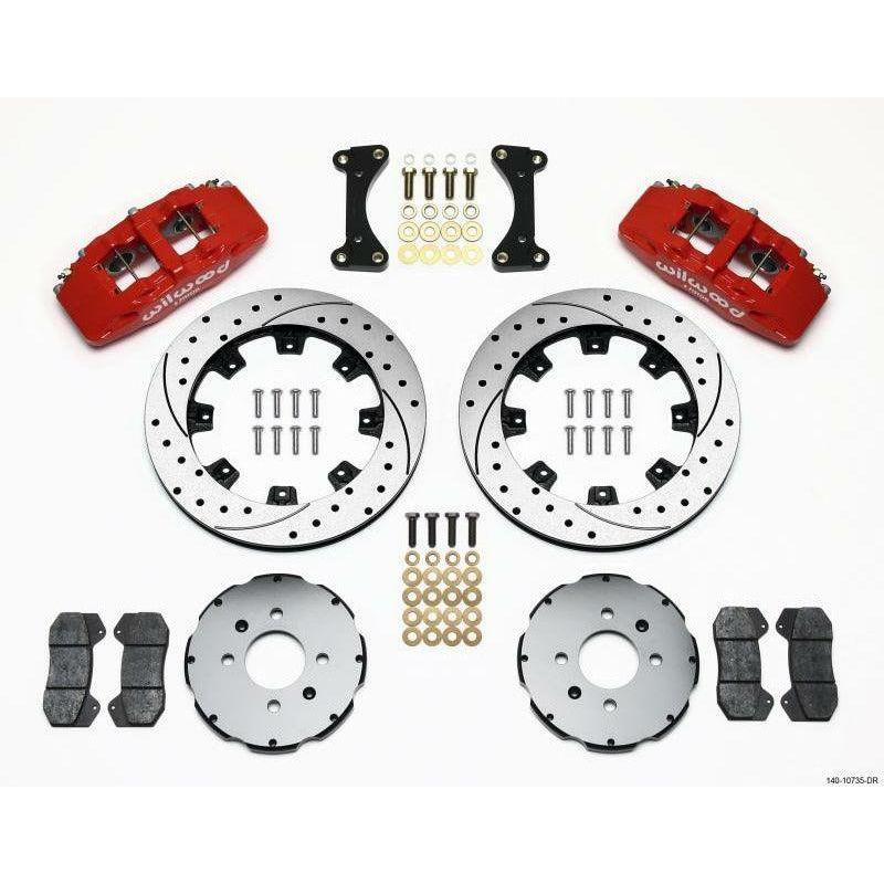 Wilwood Dynapro 6 Front Hat Kit 12.19in Drilled Red 94-01 Honda/Acura w/262mm Disc - SMINKpower Performance Parts WIL140-10735-DR Wilwood