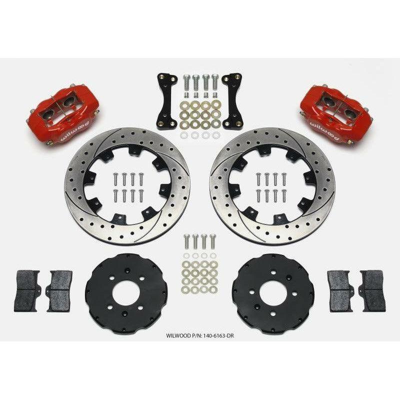 Wilwood Forged Dynalite Front Hat Kit 12.19in Drilled Red 94-01 Honda/Acura w/262mm Disc - SMINKpower Performance Parts WIL140-6163-DR Wilwood