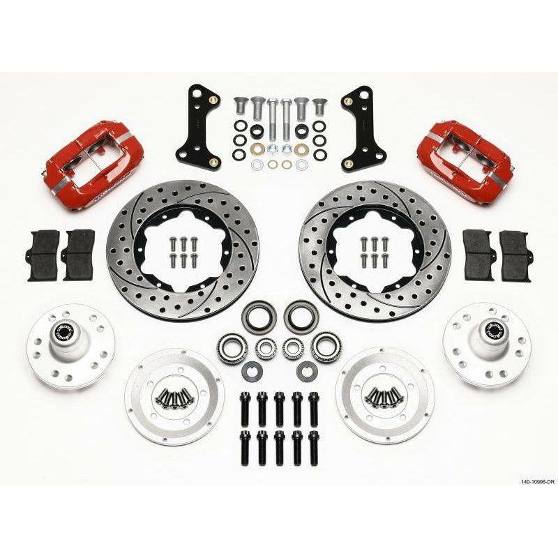 Wilwood Forged Dynalite Front Kit 11.00in Drill-Red 67-69 Camaro 64-72 Nova Chevelle - SMINKpower Performance Parts WIL140-10996-DR Wilwood