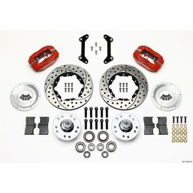 Wilwood Forged Dynalite Front Kit 11.00in Drilled Red 79-87 GM G Body - SMINKpower Performance Parts WIL140-11009-DR Wilwood
