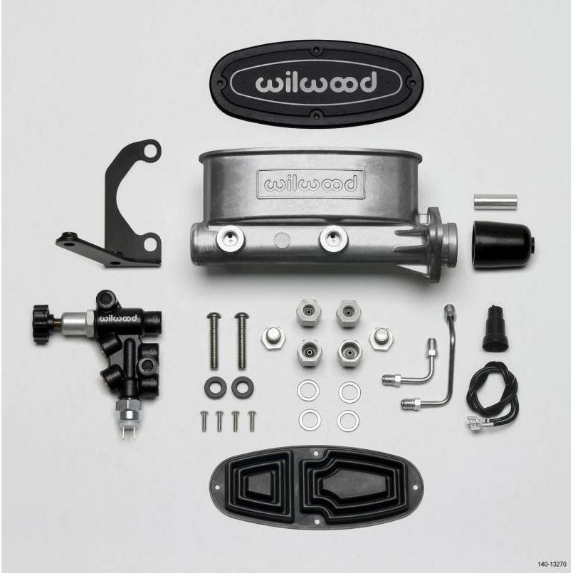 Wilwood HV Tandem M/C Kit w L/H Bracket & Prop Valve - 1 1/8in Bore - SMINKpower Performance Parts WIL261-13270 Wilwood