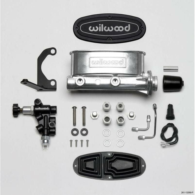 Wilwood HV Tandem M/C Kit w L/H Bracket & Prop Valve - 1in Bore Ball Burnished - SMINKpower Performance Parts WIL261-13269-P Wilwood