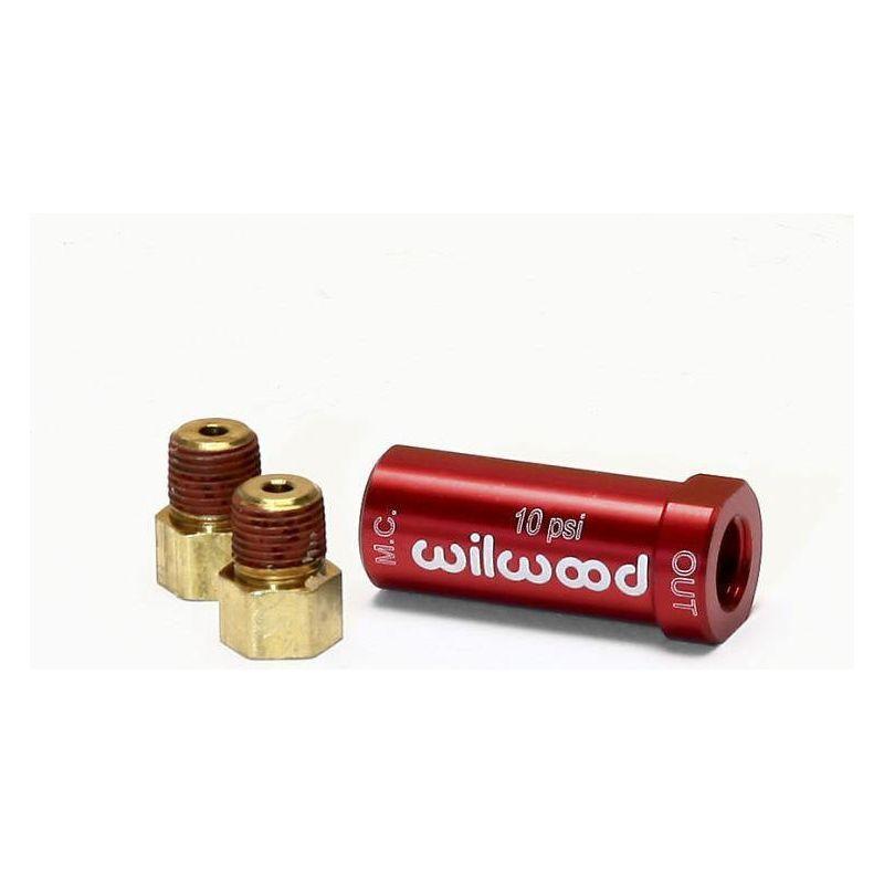 Wilwood Residual Pressure Valve - New Style w/ Fittings - 10# / Red - SMINKpower Performance Parts WIL260-13784 Wilwood