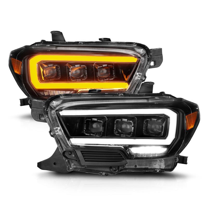 ANZO 16-22 Toyota Tacoma SR/SR5 ONLY Full LED Proj Headlights w/Light Bar Seq. Blk w/Initiation Lgt-Headlights-ANZO-ANZ111562-SMINKpower Performance Parts