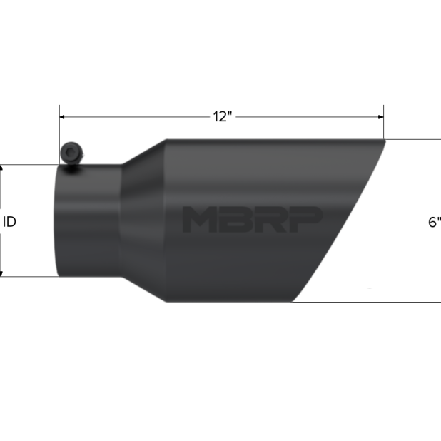 MBRP Universal Tip 6 O.D. Dual Wall Angled 4 inlet 12 length - Black Finish