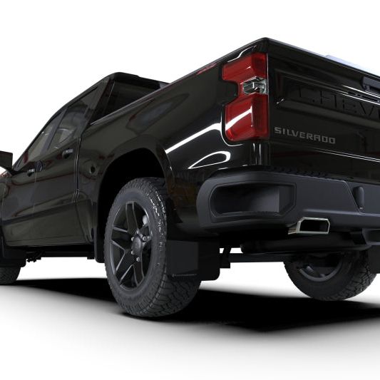 Rally Armor 19-24 Gen 4 Chevy Silverado 1500 Black UR Mud Flap Metallic Black Logo